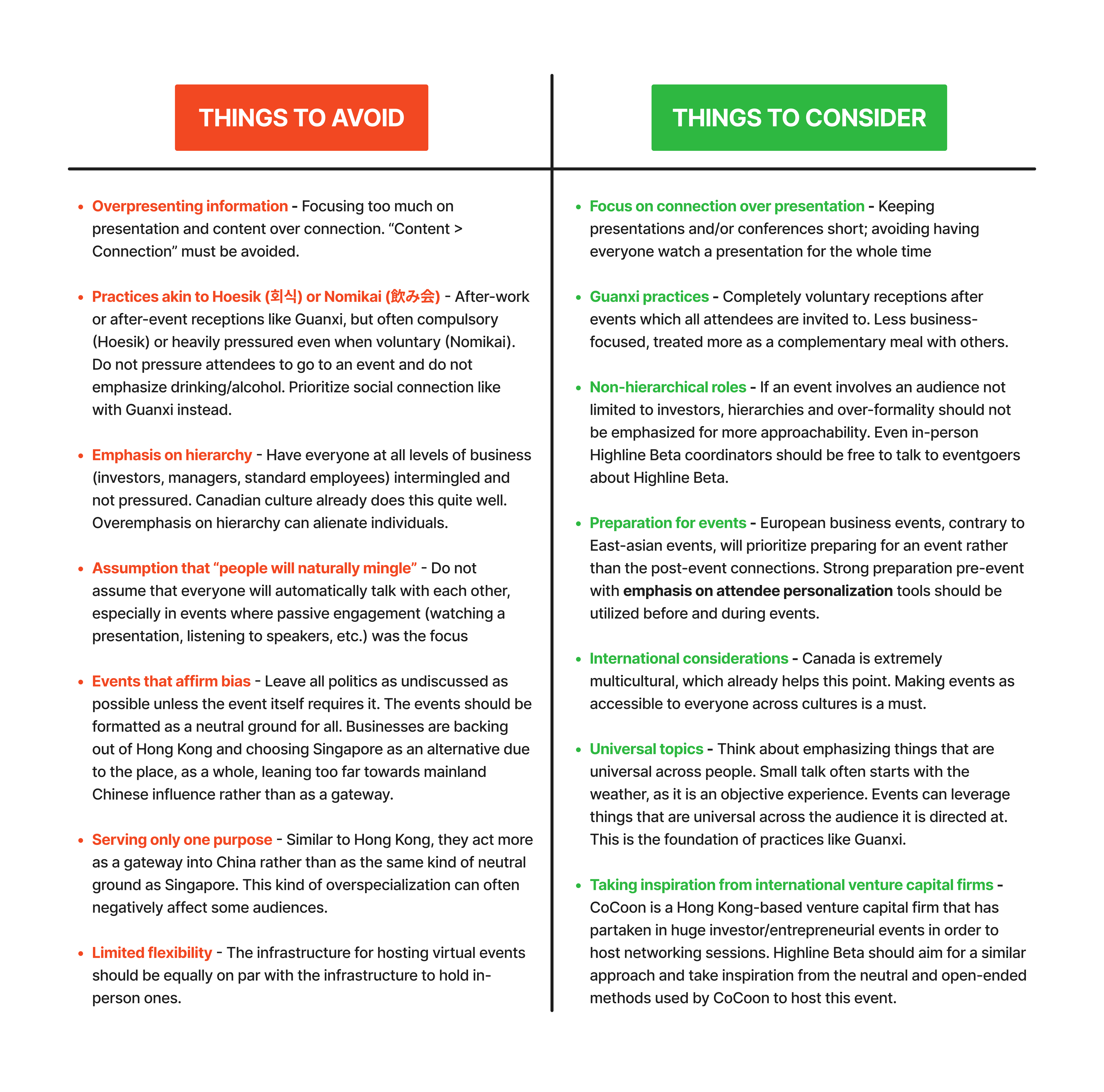 Avoid Consider Analysis